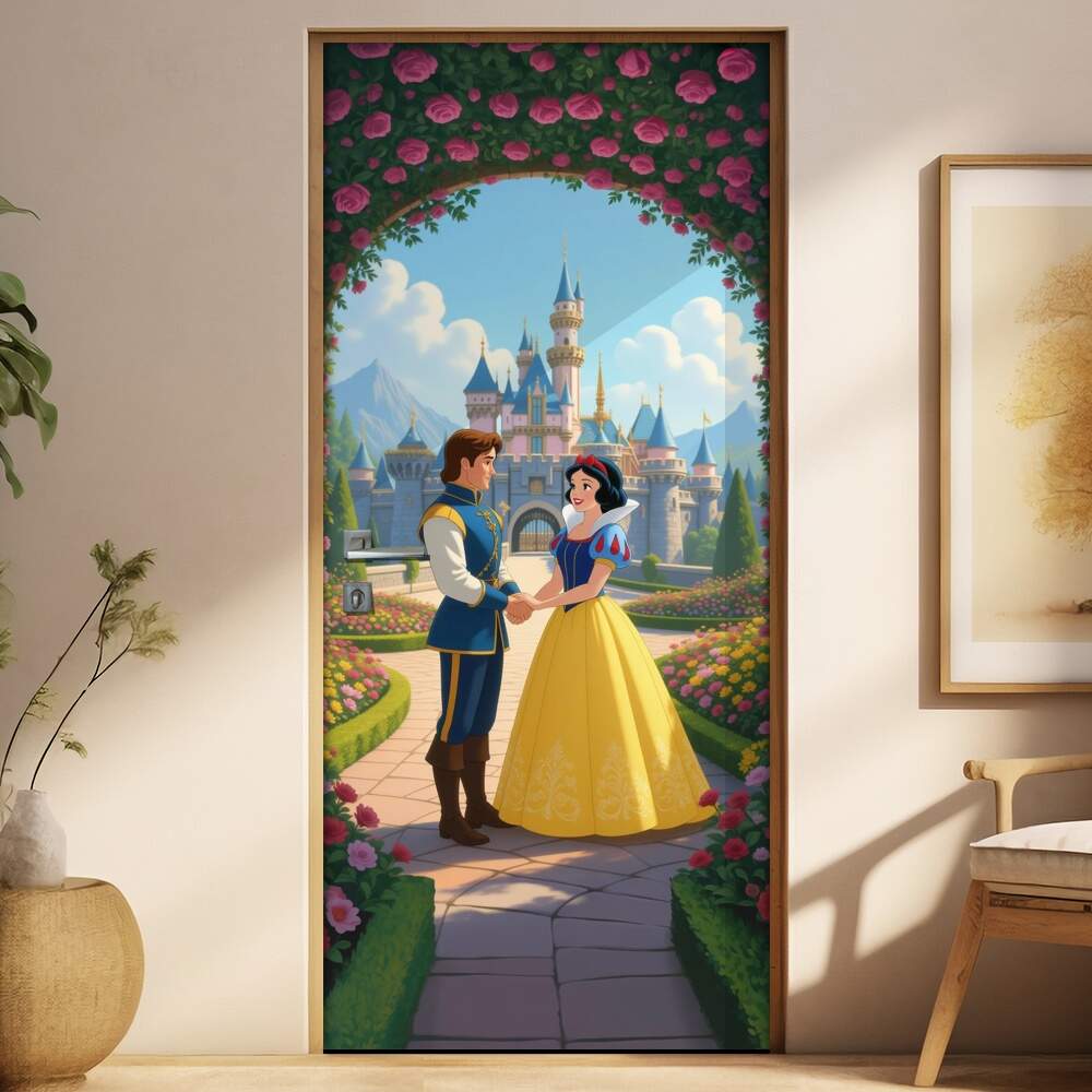 Adesivo de Porta Branca de Neve