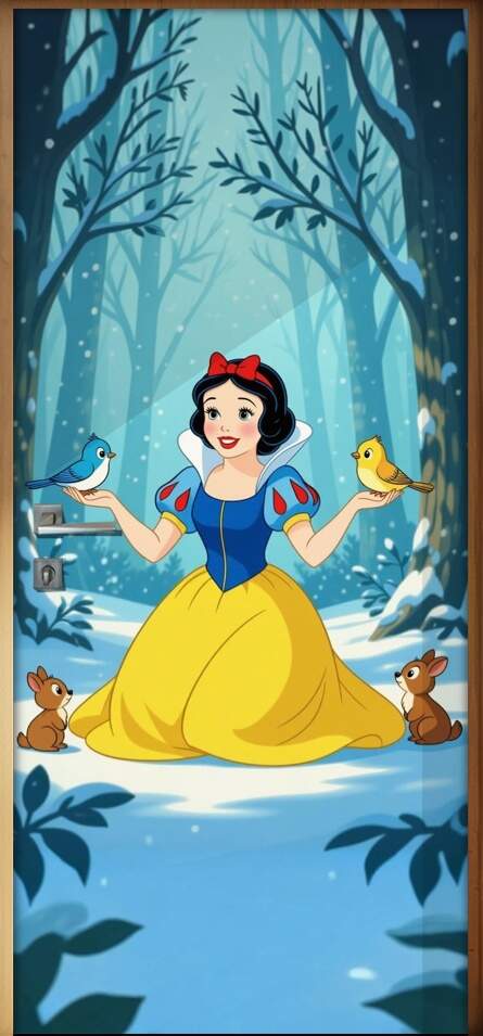 Adesivo de Porta Branca de Neve