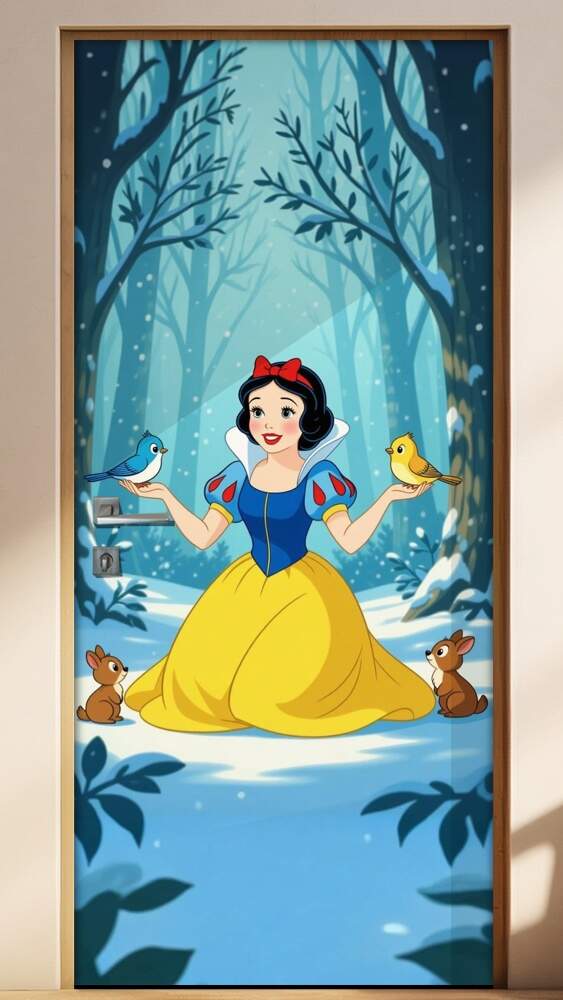 Adesivo de Porta Branca de Neve