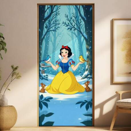 Adesivo de Porta Branca de Neve