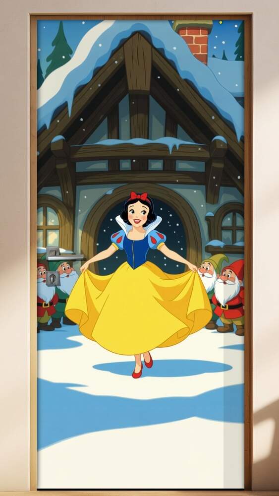 Adesivo de Porta Branca de Neve