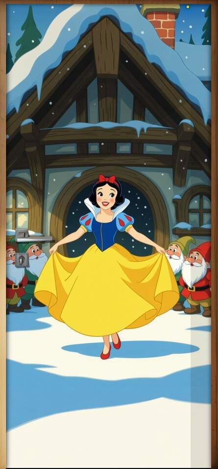 Adesivo de Porta Branca de Neve