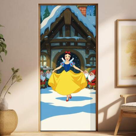 Adesivo de Porta Branca de Neve