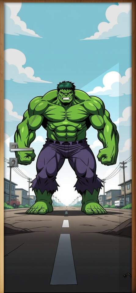 Adesivo de Porta Hulk