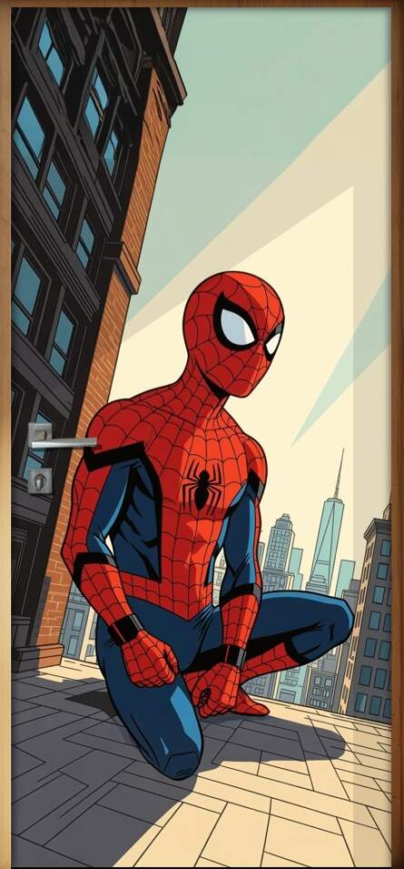 Adesivo de Porta Homem Aranha