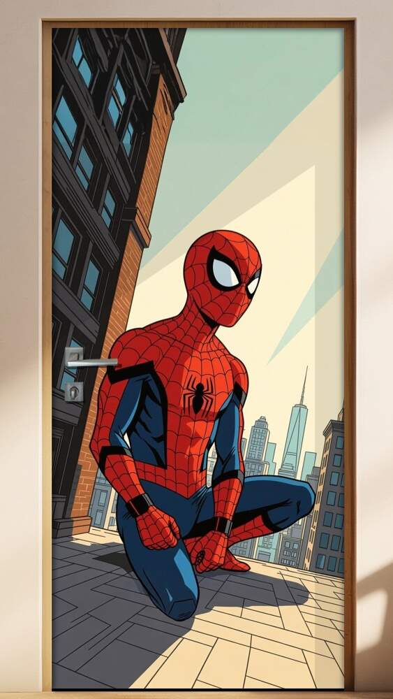 Adesivo de Porta Homem Aranha
