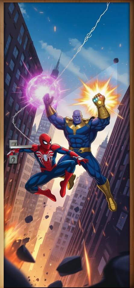 Adesivo de Porta Homem Aranha