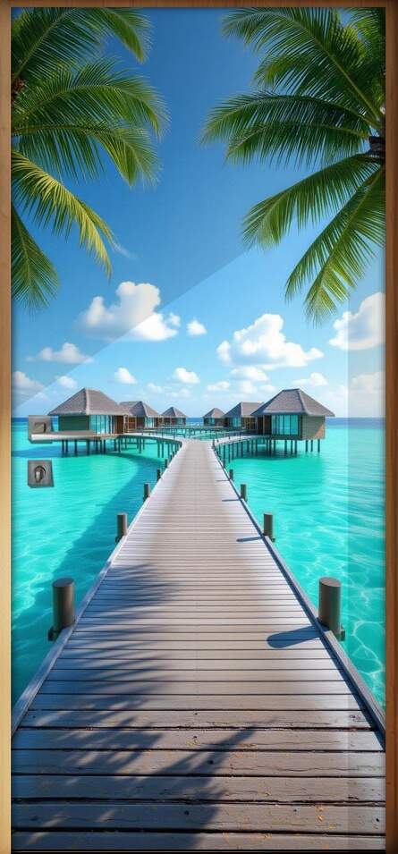 Adesivo de Porta Ilhas Maldivas