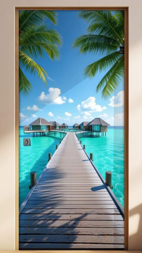 Adesivo de Porta Ilhas Maldivas