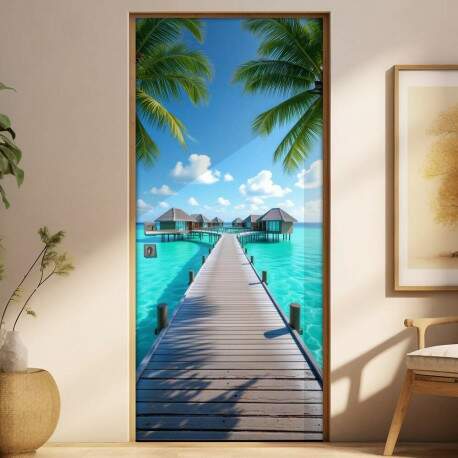 Adesivo de Porta Ilhas Maldivas