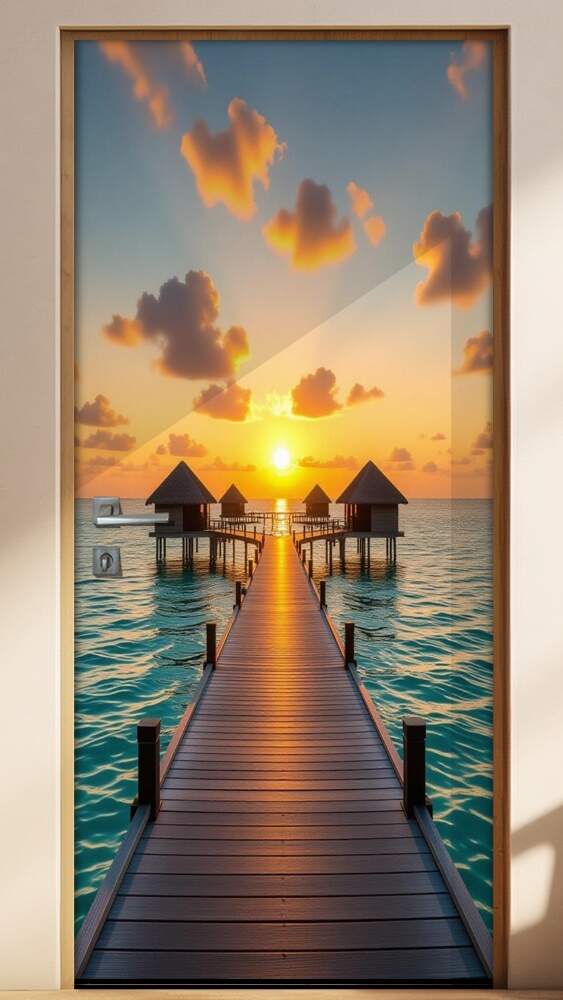 Adesivo de Porta Ilhas Maldivas