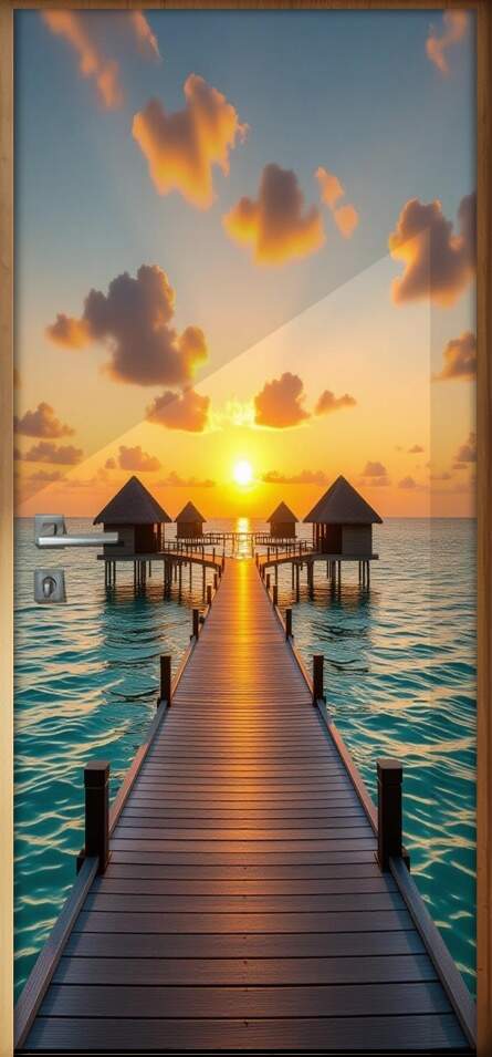 Adesivo de Porta Ilhas Maldivas