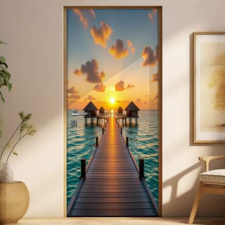 Adesivo de Porta Ilhas Maldivas