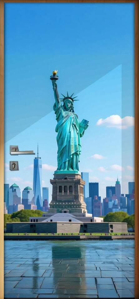 Adesivo de Porta Est�tua da Liberdade (Nova York, EUA)