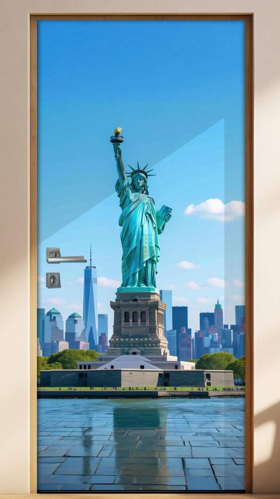 Adesivo de Porta Est�tua da Liberdade (Nova York, EUA)