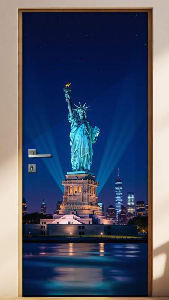 Adesivo de Porta Est�tua da Liberdade (Nova York, EUA)
