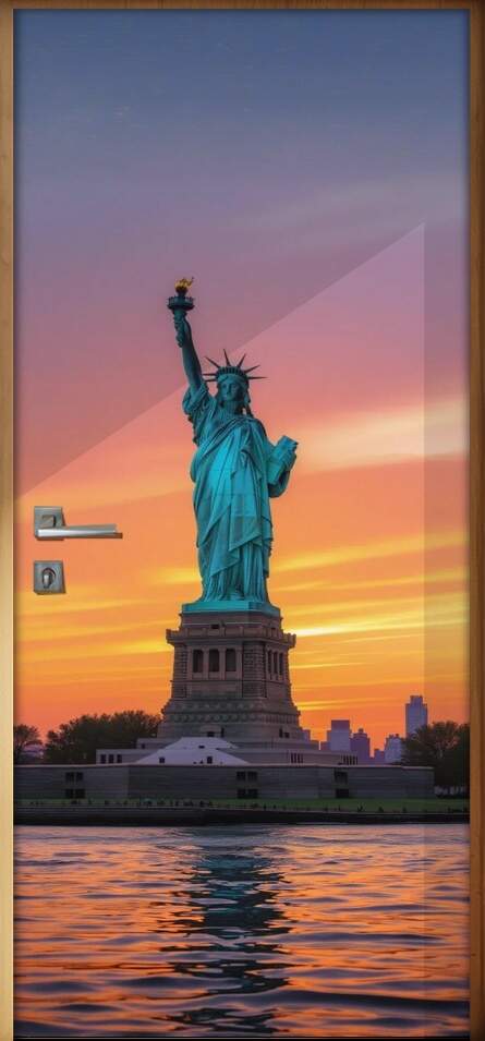 Adesivo de Porta Est�tua da Liberdade (Nova York, EUA)