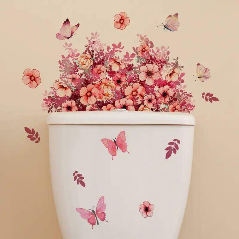 Adesivo Floral Rosa para Vaso Acoplado - Decoração Elegante