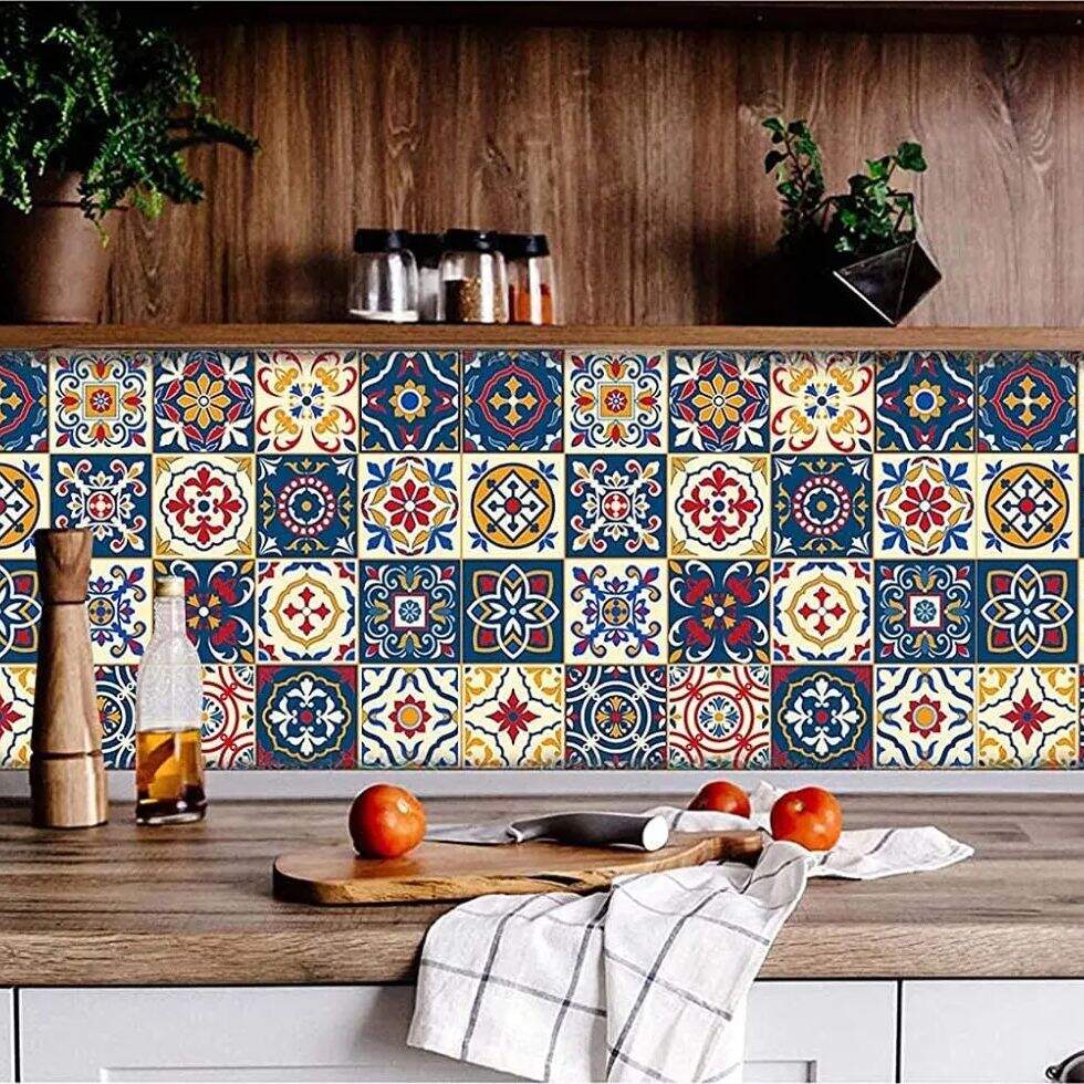 Papel de Parede Estilo Azulejo Portugu�s Azul