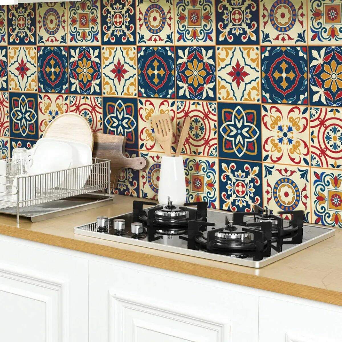 Papel de Parede Estilo Azulejo Portugu�s Azul