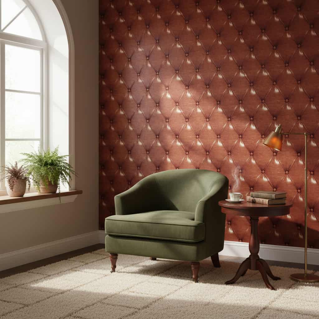 Papel de Parede Couro Vermelho