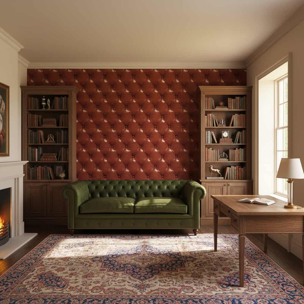 Papel de Parede Couro Vermelho
