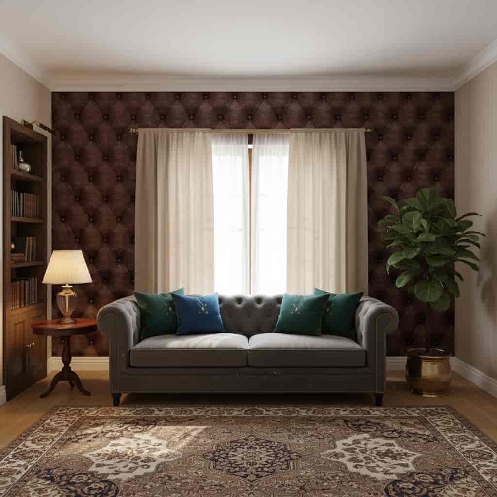 Papel de Parede Couro Marrom