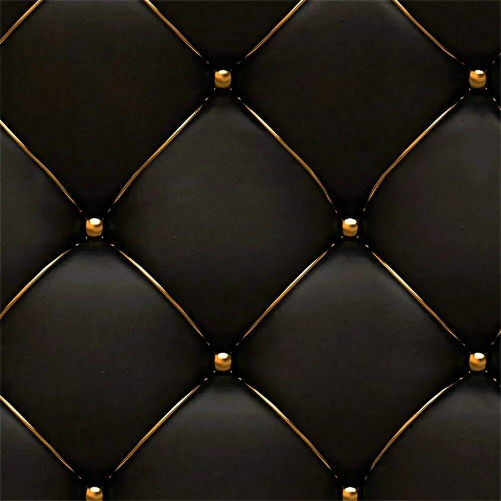 Papel de Parede Couro Preto com Dourado
