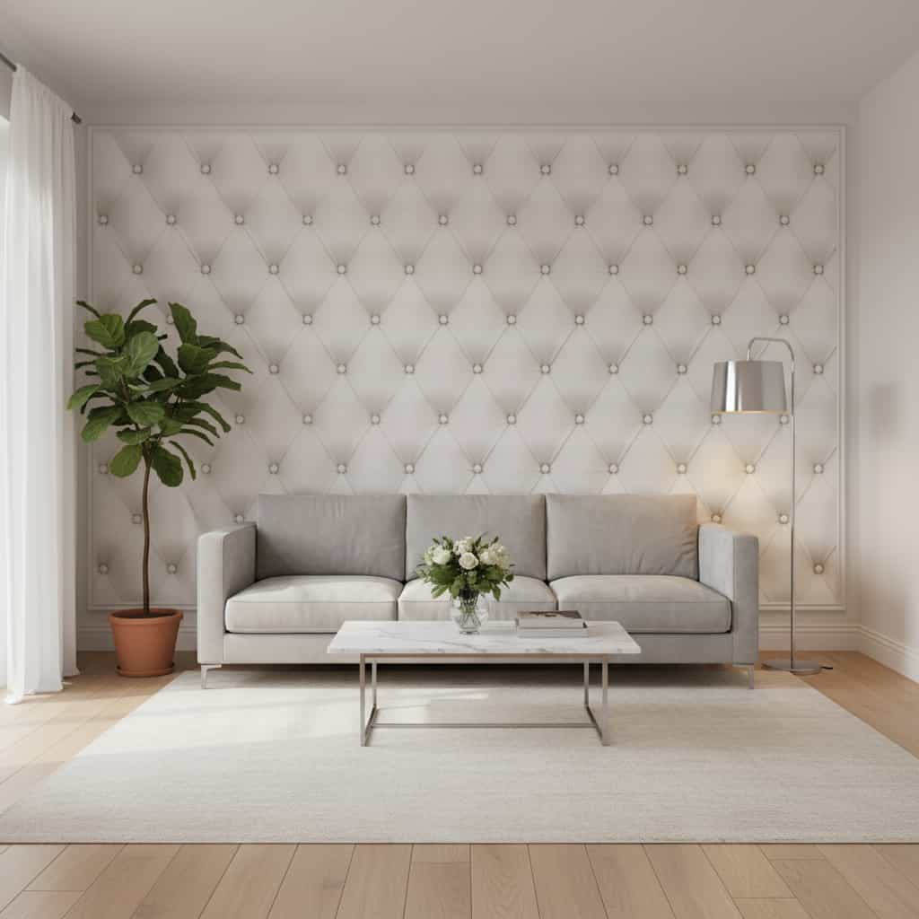 Papel de Parede Couro Branco