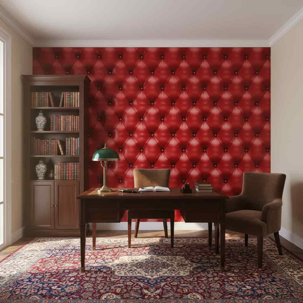 Papel de Parede Couro Vermelho