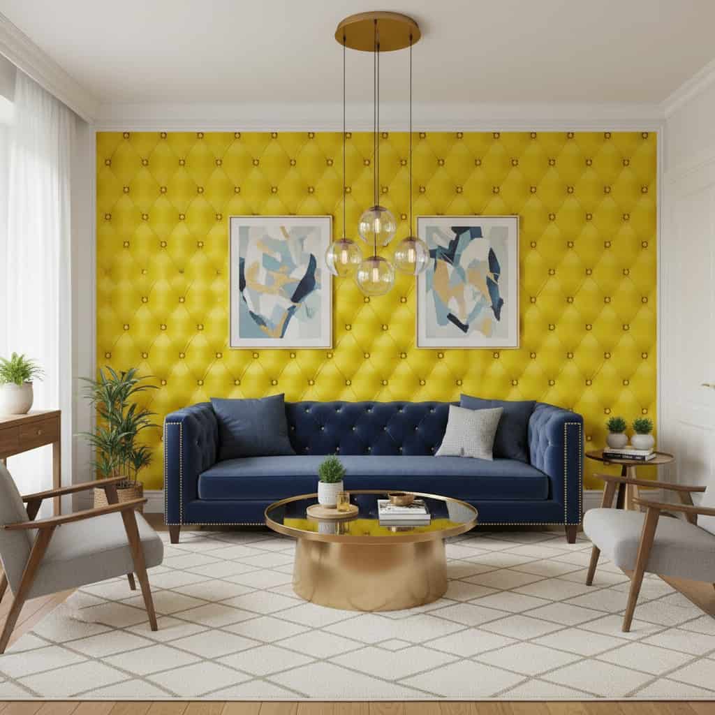 Papel de Parede Couro Amarelo