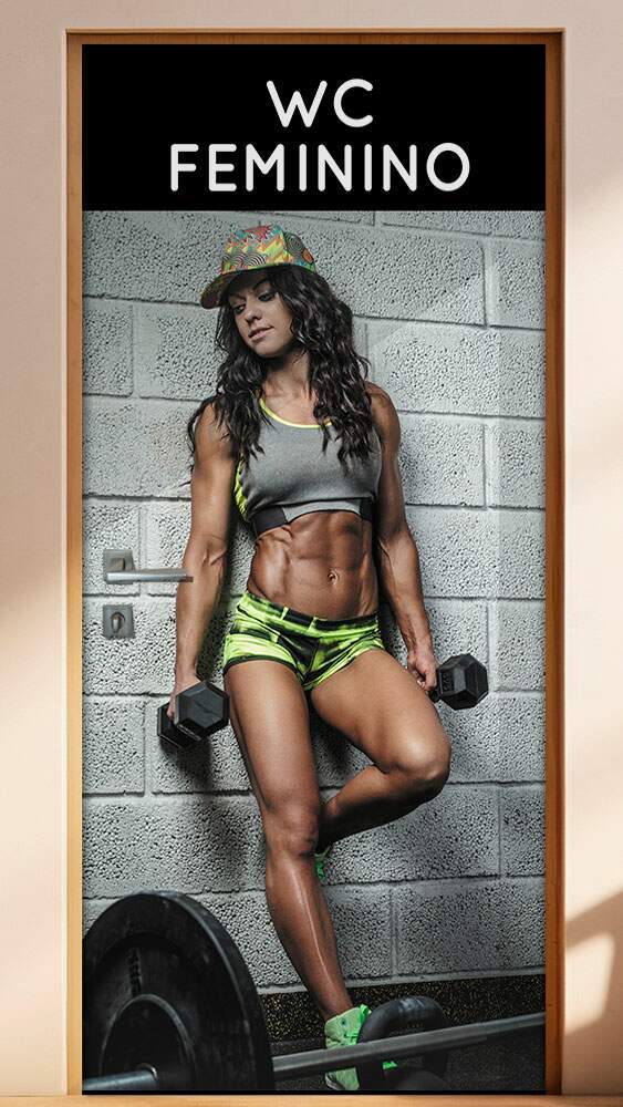 Adesivo Para Porta De Academia Banheiro Feminino