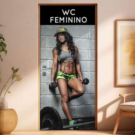 Adesivo Para Porta De Academia Banheiro Feminino