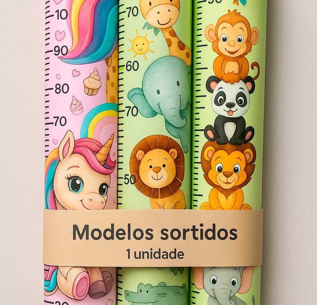 Adesivo de Parede Rgua de Crescimento Sortido