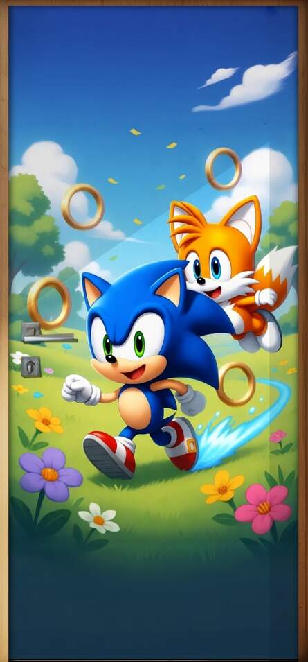 Adesivo de Porta Baby Sonic e Tails