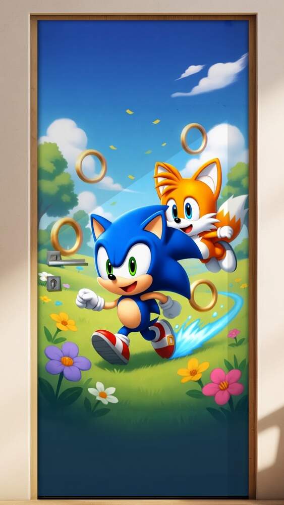 Adesivo de Porta Baby Sonic e Tails