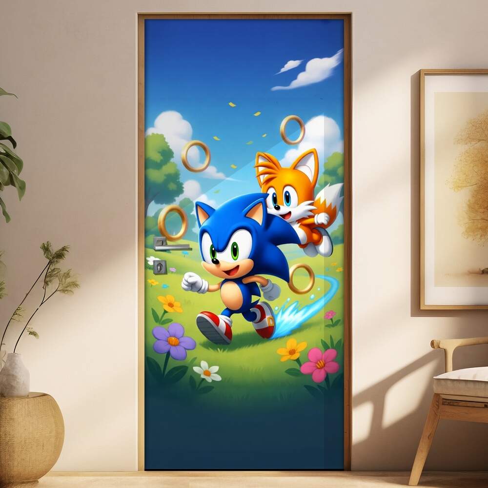 Adesivo de Porta Baby Sonic e Tails