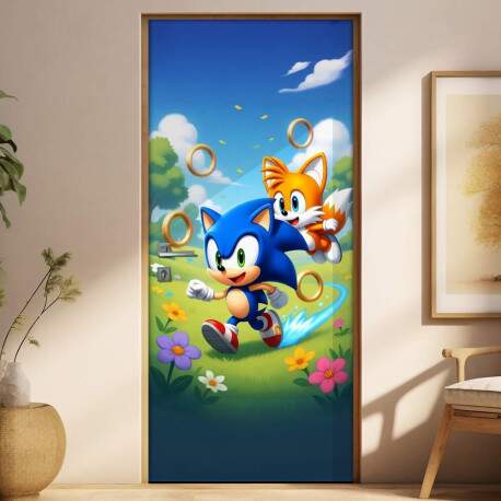 Adesivo de Porta Baby Sonic e Tails