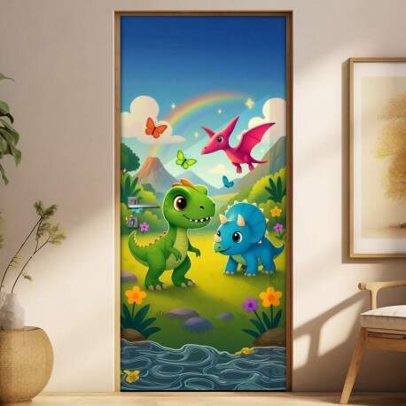 Adesivo de Porta Baby Dinossauros