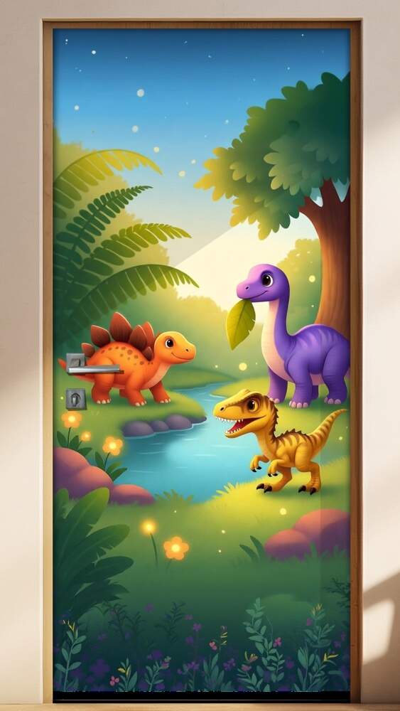 Adesivo de Porta Baby Dinossauros