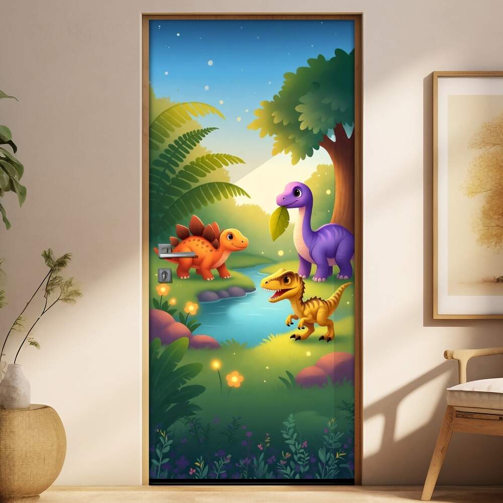 Adesivo de Porta Baby Dinossauros