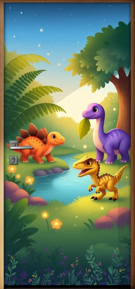 Adesivo de Porta Baby Dinossauros