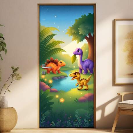 Adesivo de Porta Baby Dinossauros