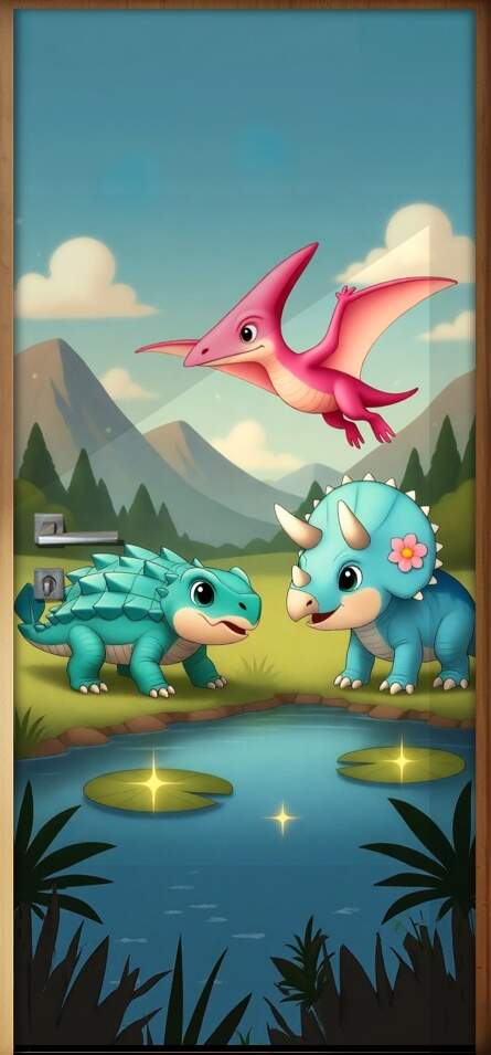 Adesivo de Porta Baby Dinossauros