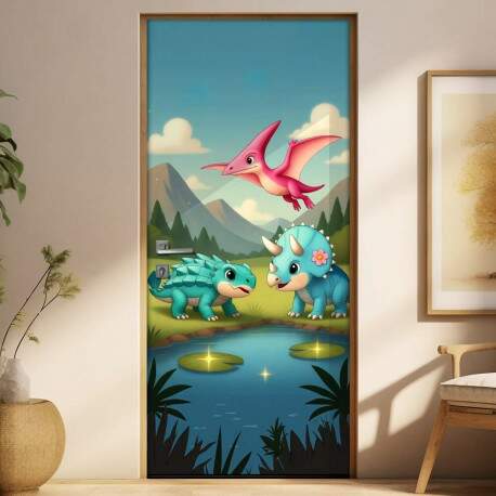 Adesivo de Porta Baby Dinossauros