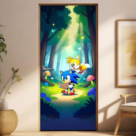 Adesivo de Porta Baby Sonic e Tails