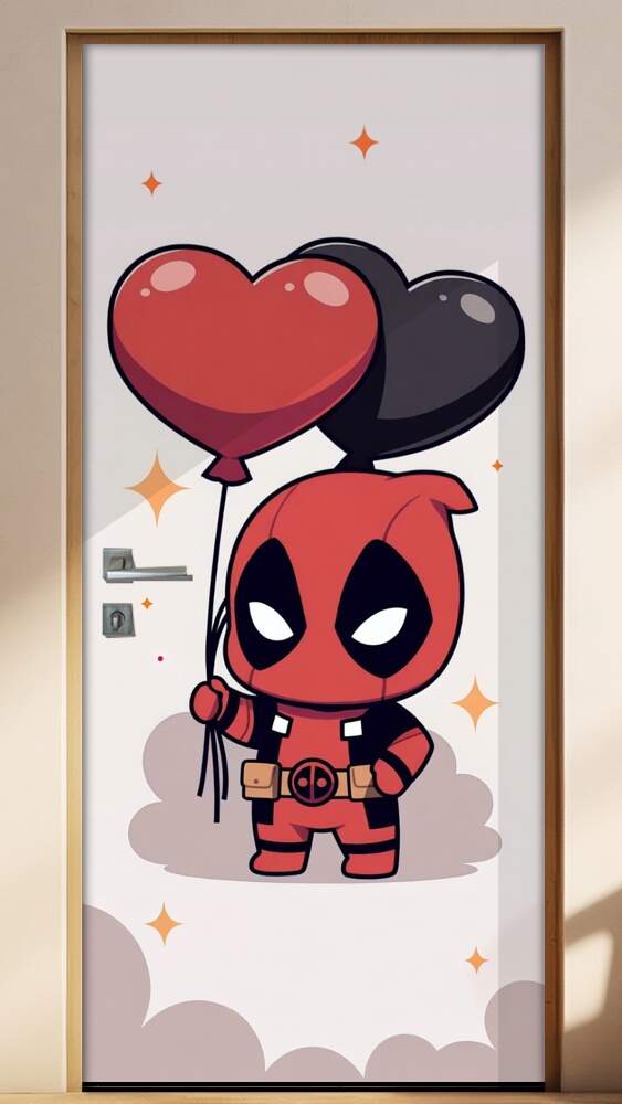 Adesivo de Porta Baby Deadpool