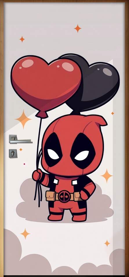 Adesivo de Porta Baby Deadpool