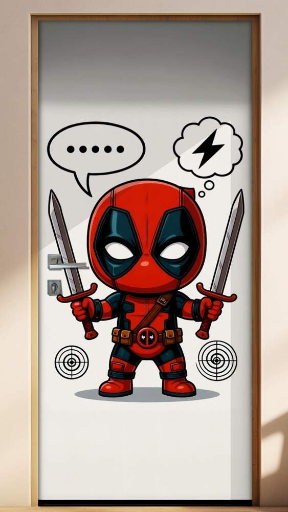 Adesivo de Porta Baby Deadpool