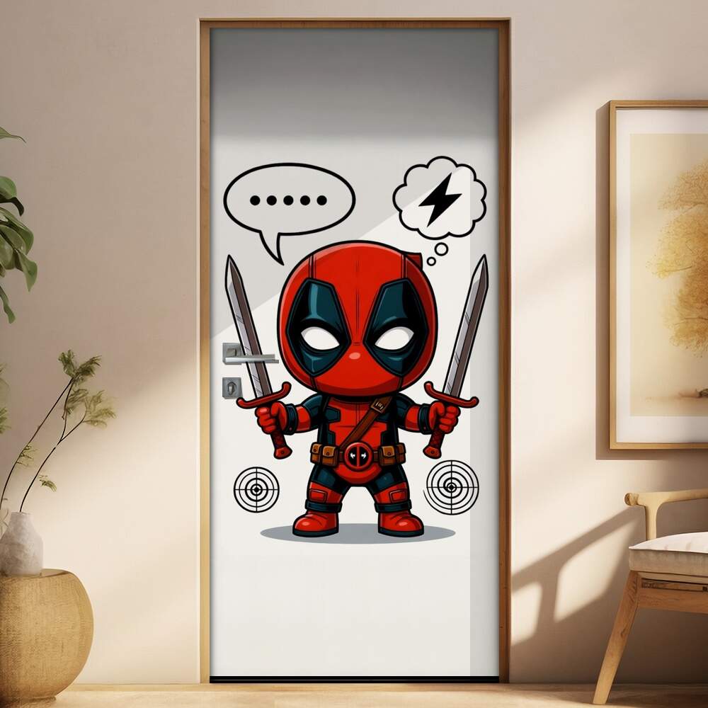 Adesivo de Porta Baby Deadpool